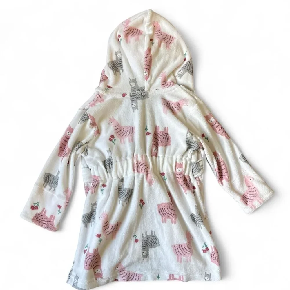 Carter’s Just One You Baby Girl Llama Hooded Bath Robe 0–9 Months